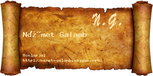 Német Galamb névjegykártya